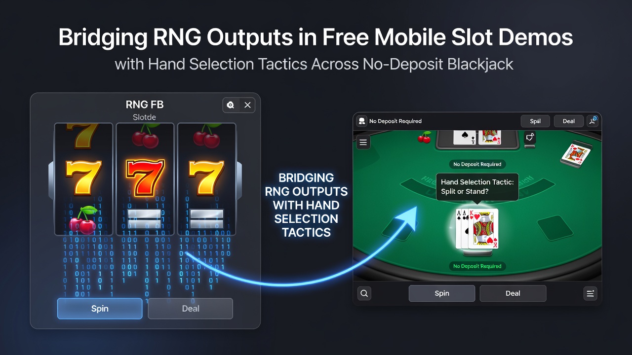 Smartphone-Bildschirm mit parallelen Ansichten von Slot-RNG-Daten und Baccarat-Handauswahloptionen