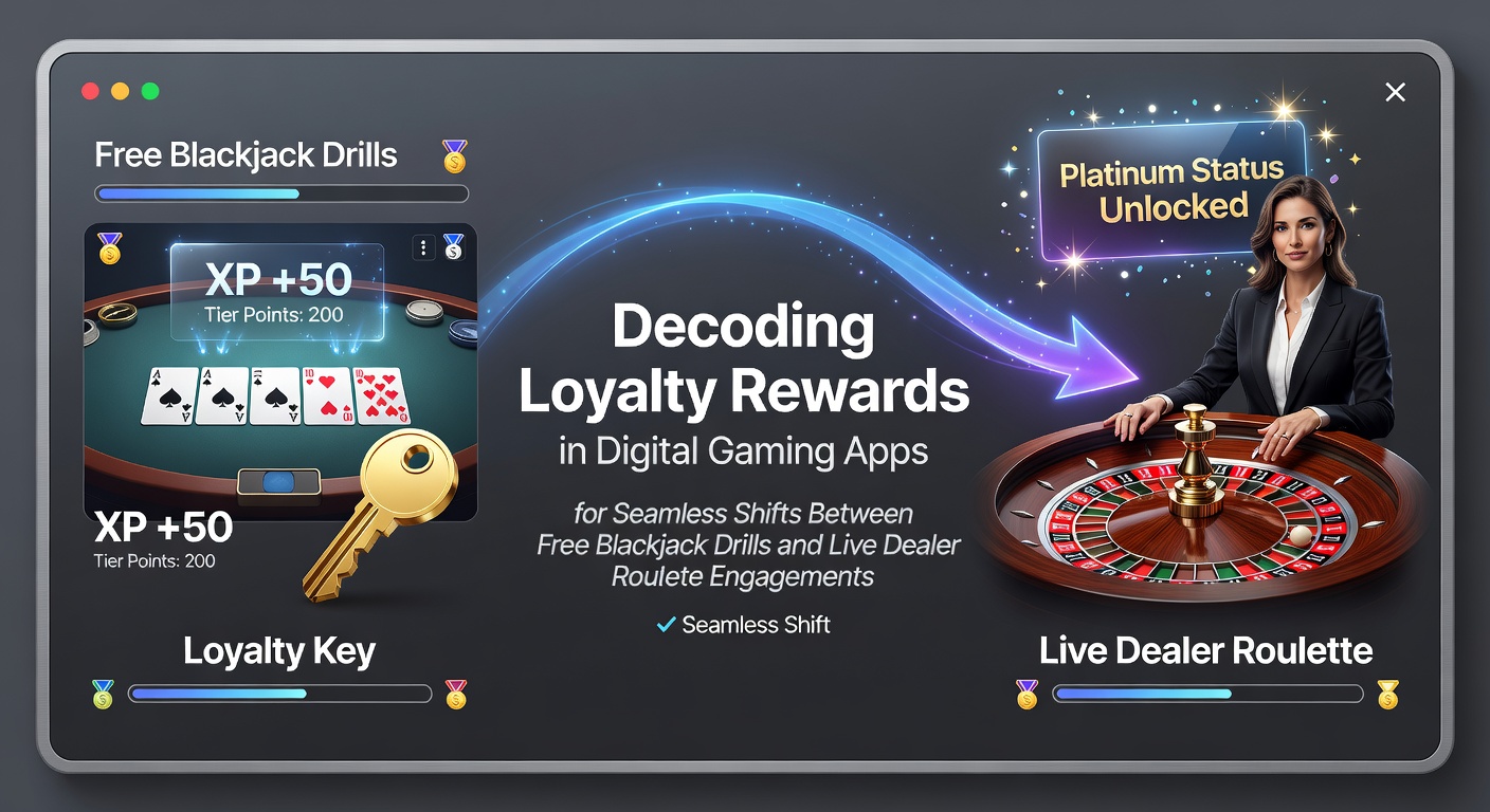 Digitale Gaming-App zeigt Loyalitätspunkte beim Wechsel von Blackjack-Training zu Roulette-Tischen