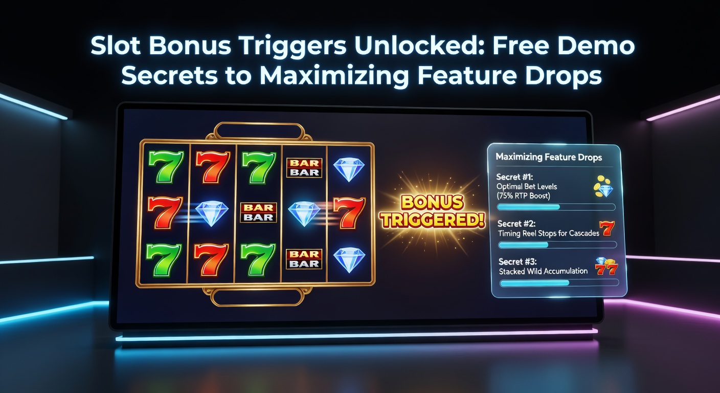 Detaillierte Grafik eines Slot-Demos mit aktivierten Bonus-Features und fallenden Symbolen